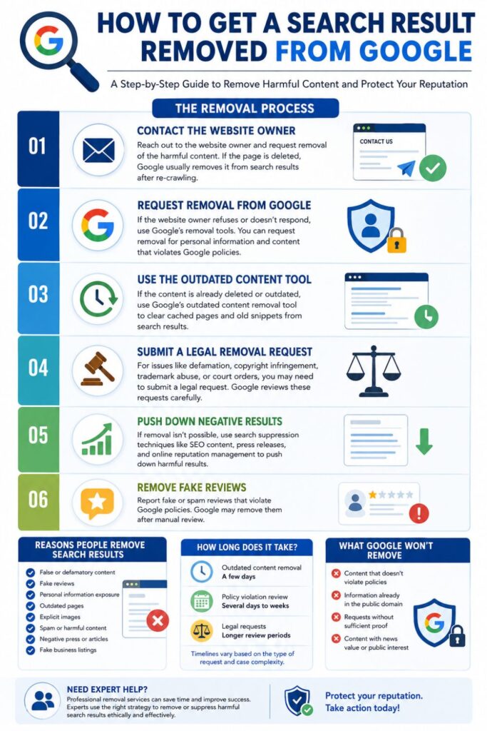 How to Get a Search Result Removed From Google Infographic